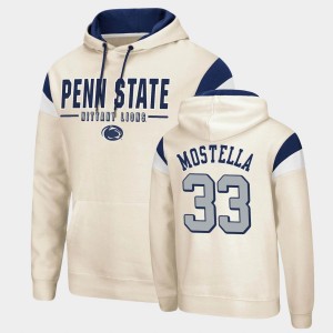 Men's Penn State Nittany Lions #33 Bryce Mostella Cream Pullover Fortress Hoodie 972118-925