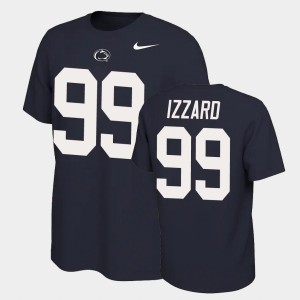 Men's Penn State Nittany Lions #99 Coziah Izzard Navy Name & Number Retro Name and Number T-Shirt 151214-236