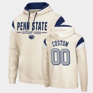 Men's Penn State Nittany Lions #00 Custom Cream Pullover Fortress Hoodie 464355-231