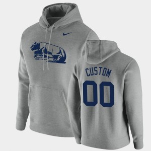 Men's Penn State Nittany Lions #00 Custom Heathered Gray Pullover Vintage School Logo Hoodie 991658-500