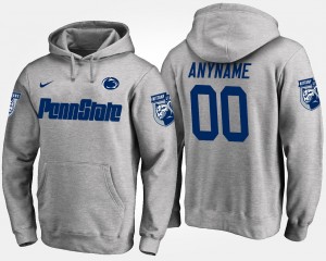 Men's Penn State Nittany Lions #00 Custom Gray Name and Number Hoodie 383530-409
