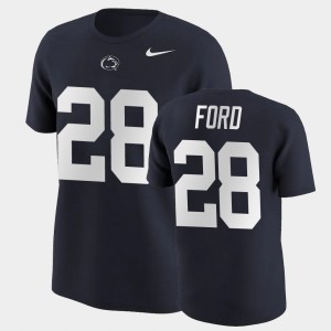 Men's Penn State Nittany Lions #28 Devyn Ford Navy Name & Number College Football T-Shirt 561888-724