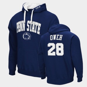 Men's Penn State Nittany Lions #28 Jayson Oweh Navy Pullover Arch & Logo 2.0 Hoodie 639098-664