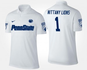 Men's Penn State Nittany Lions #1 White No.1 Short Sleeve Name and Number Polo 690532-476