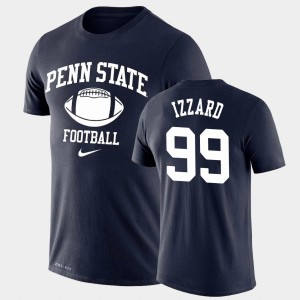 Men's Penn State Nittany Lions #99 Coziah Izzard Navy Lockup Legend Performance Retro Football T-Shirt 298328-413
