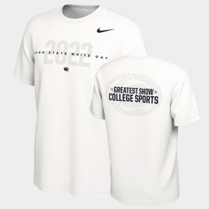 Men's Penn State Nittany Lions White 2022 Out Student The Greatest Show T-Shirt College Football Jersey 767241-902