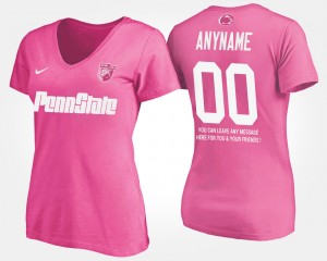 Women's Penn State Nittany Lions #00 Custom Pink With Message Name and Number T-Shirt 187300-174
